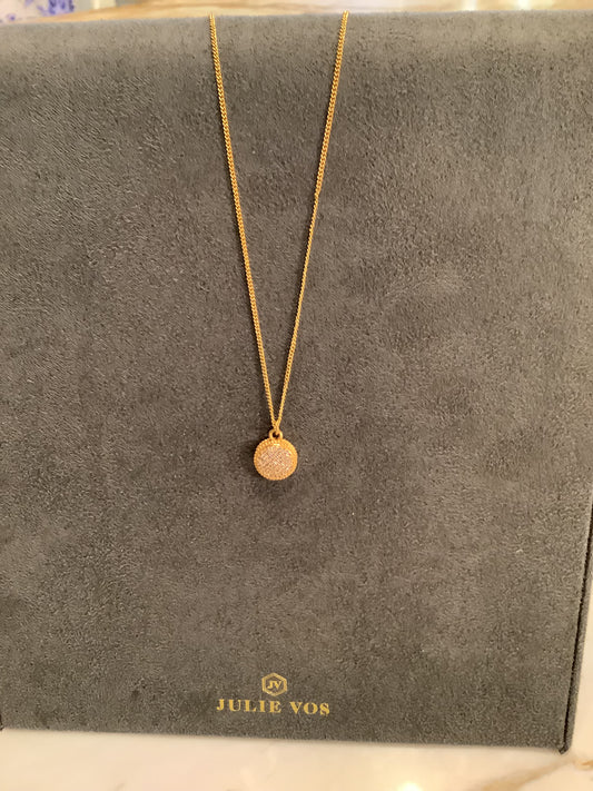 Julie Vos flour de lis solitaire necklace cubic zirconia